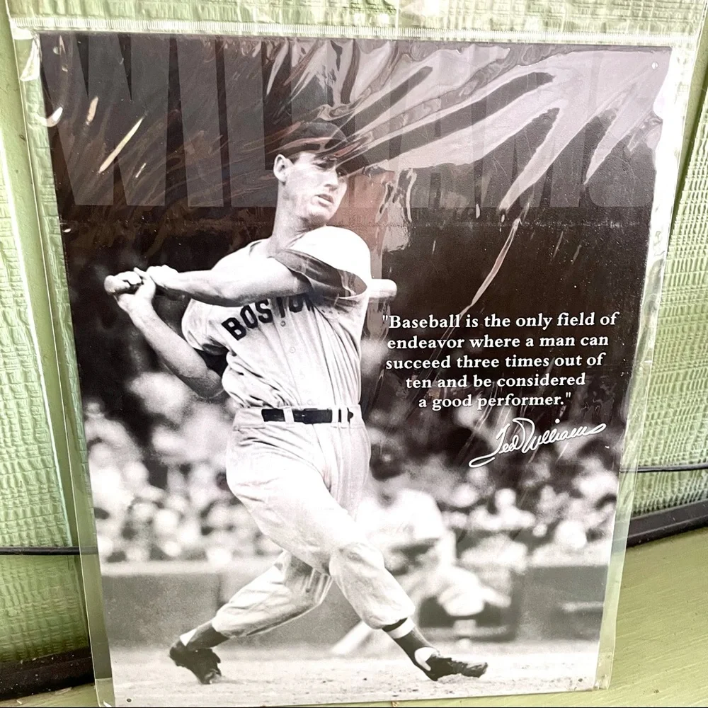 NEW Ted Williams Quote Metal Sign